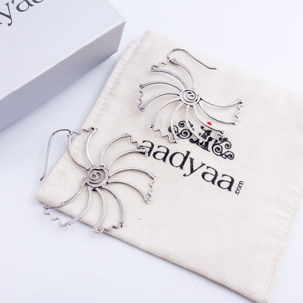 Gulmohar Hammered Earring: Hook Style
