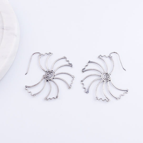 Gulmohar Hammered Earring: Hook Style
