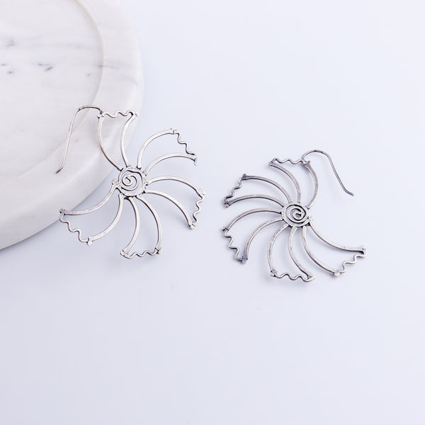 Gulmohar Hammered Earring: Hook Style