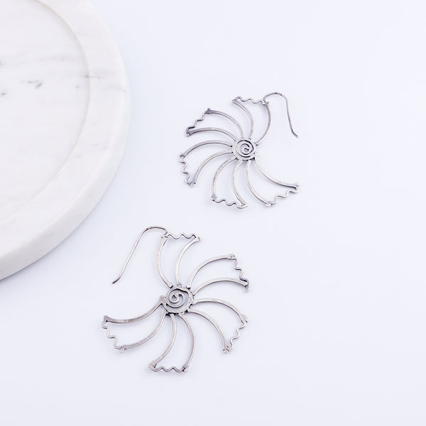 Gulmohar Hammered Earring: Hook Style