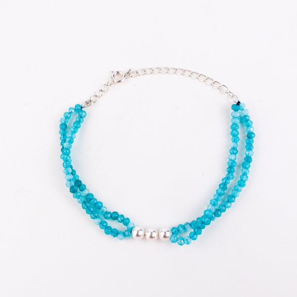 Blue Jade & Pearl Bracelet