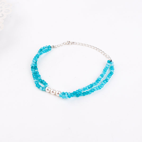 Blue Jade & Pearl Bracelet