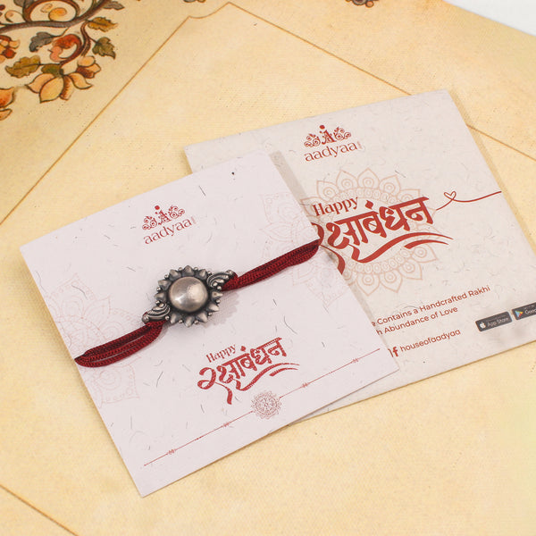 Handcrafted Silver Rakhi/Pendant: Dome