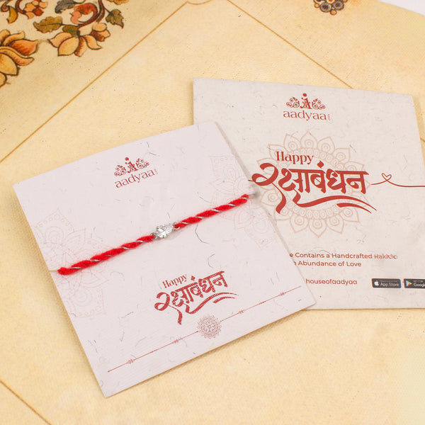 Pear Silver CZ Rakhi