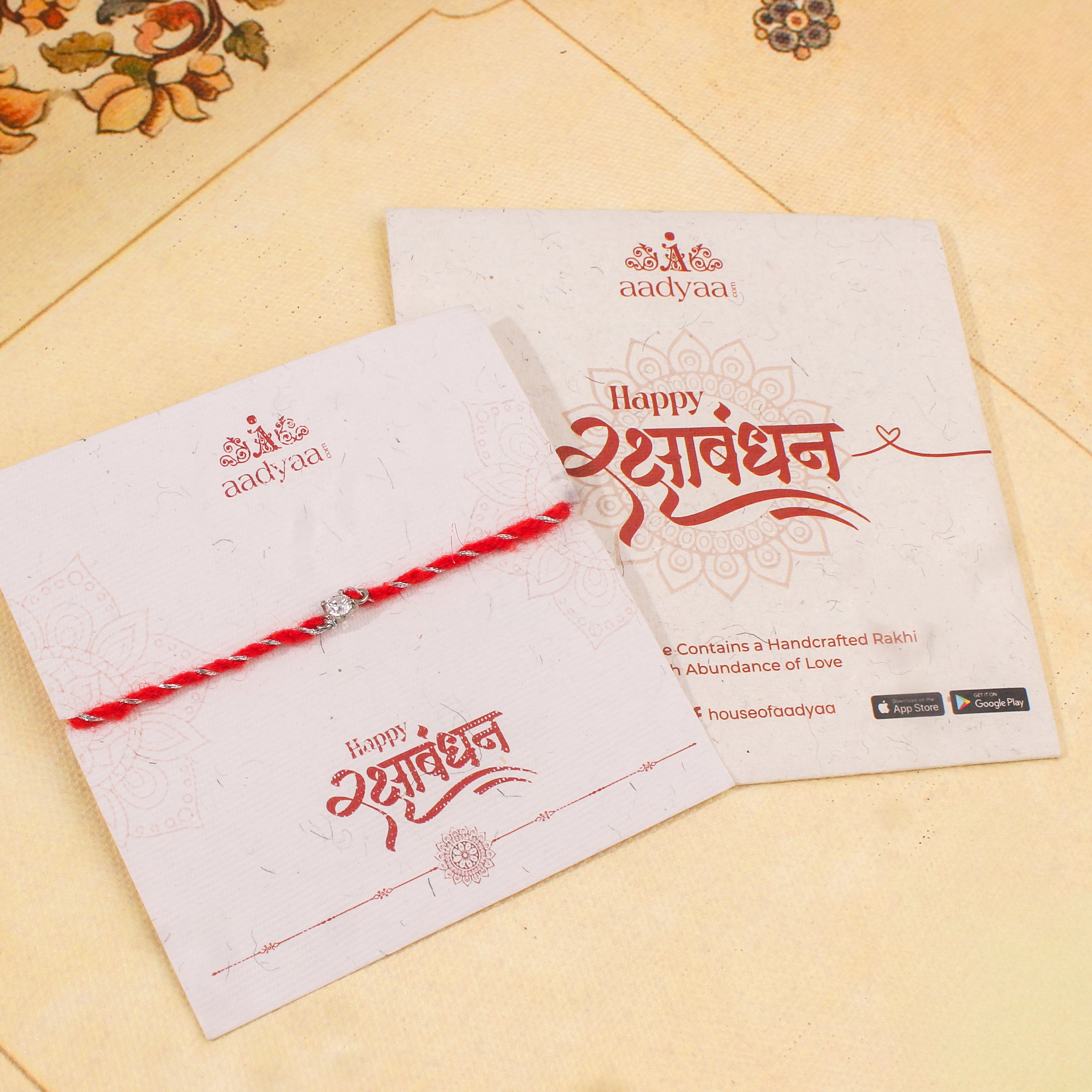 Round Silver CZ Rakhi