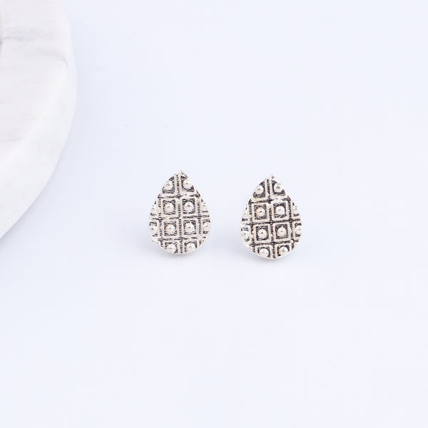 Silver Saaj Motif Earring: नारळ (Naral)