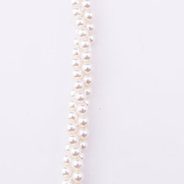 Silver CZ Flower Tanmani Set with Pearls (3 Leaf)