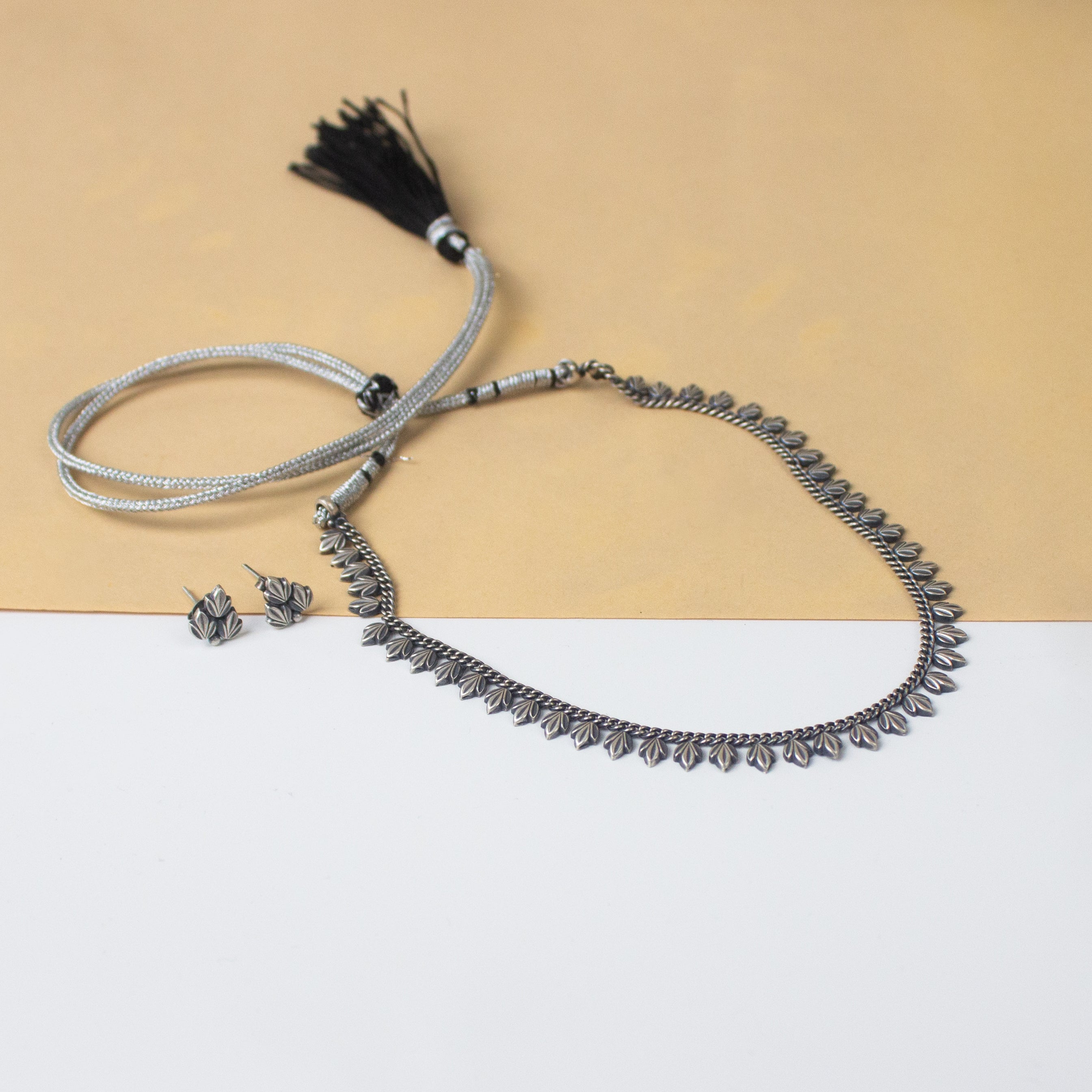 Delicate Silver Bud Set