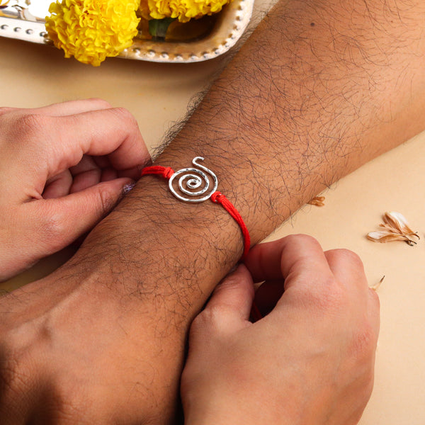 Silver Spiral Rakhi