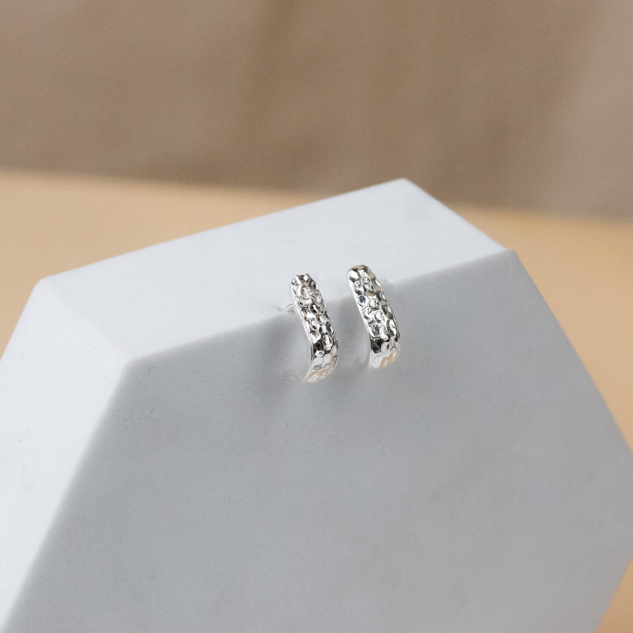 Hammered Silver Studs