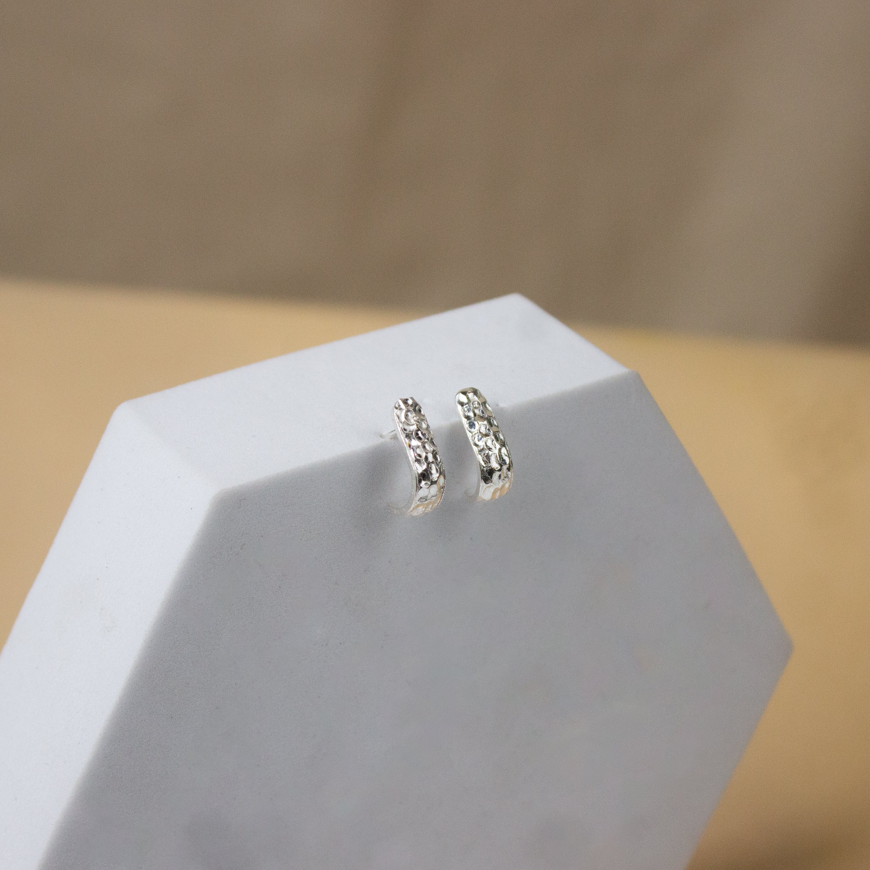 Hammered Silver Studs