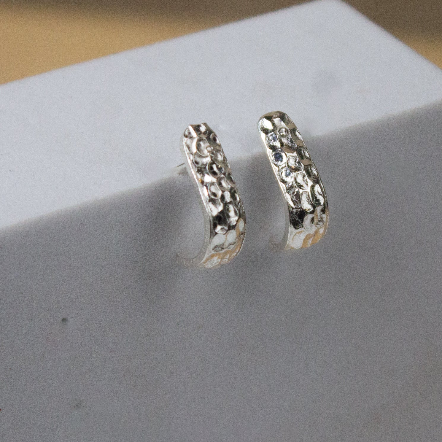 Hammered Silver Studs