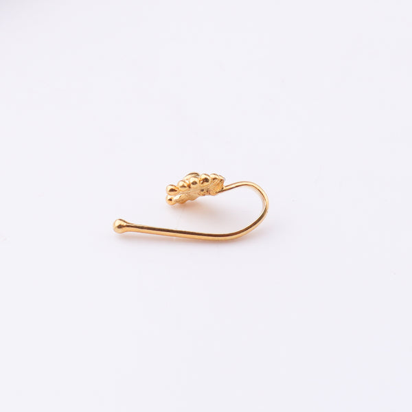 Gold Chandrakor nose pin small clip-on jewelry