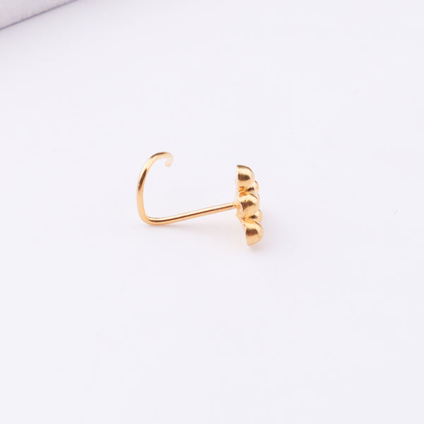 Gold Plated Silver Pyramid Nose Pin Pierced