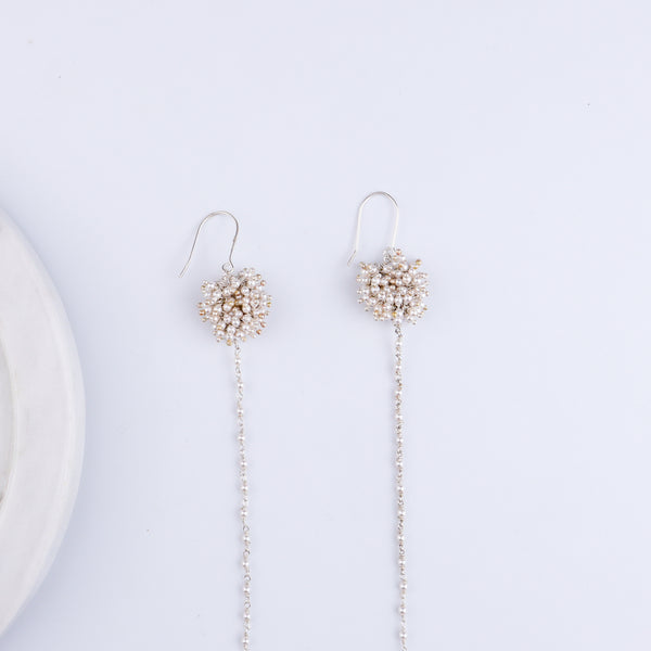 Pearl Double Bunch Dangler Earrings