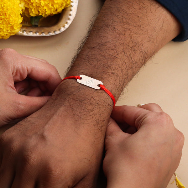 Silver Om (ॐ) Rakhi