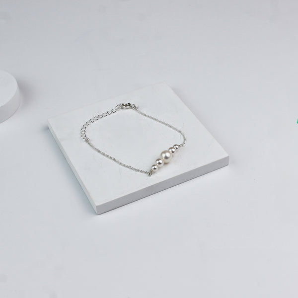 Classic Silver Pearl Bracelet