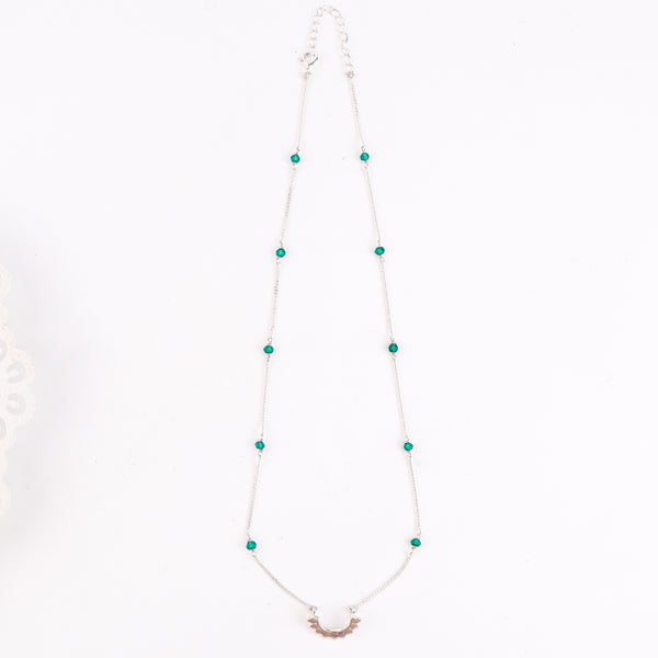Petal Necklace with Green Onyx