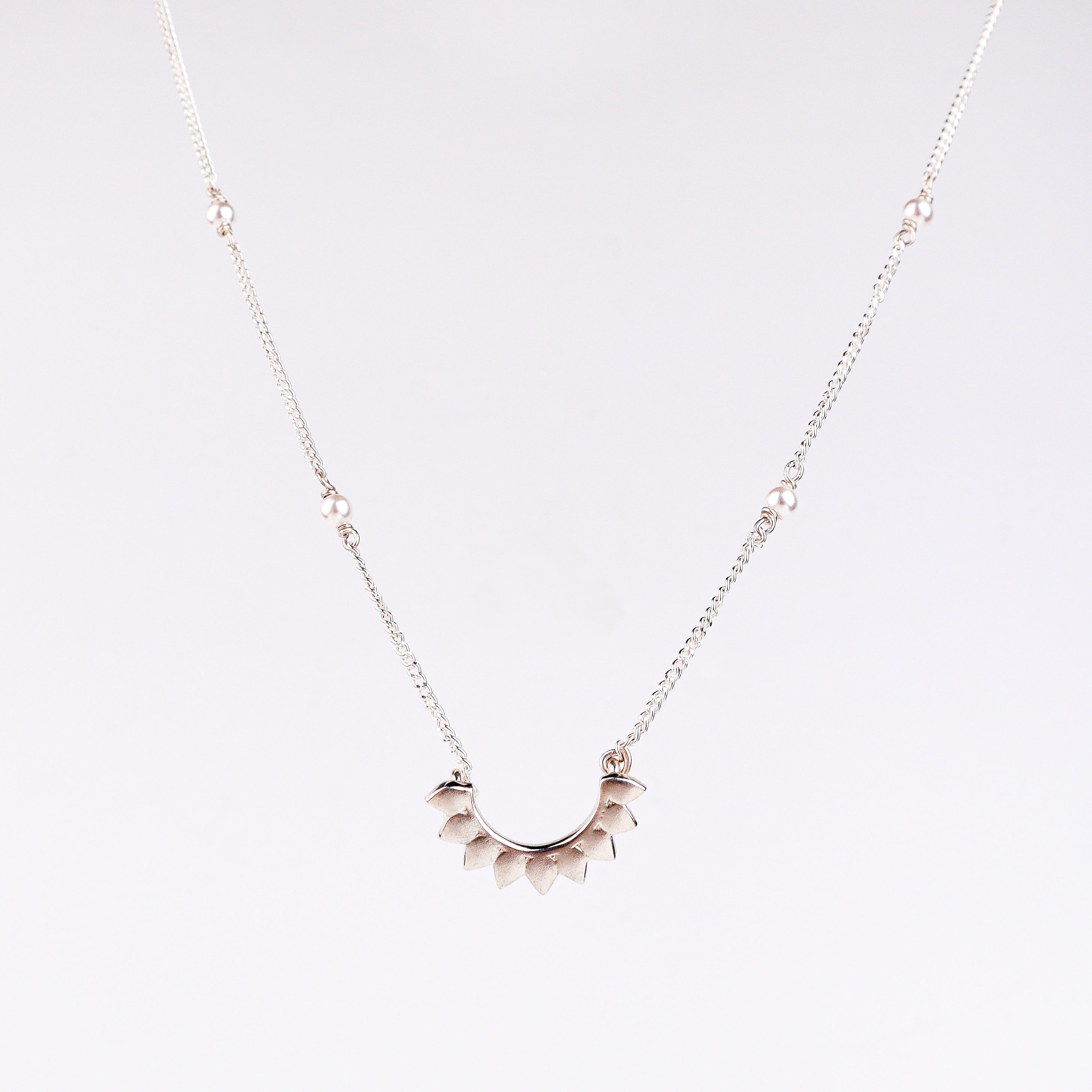 Petal Necklace with Pearls