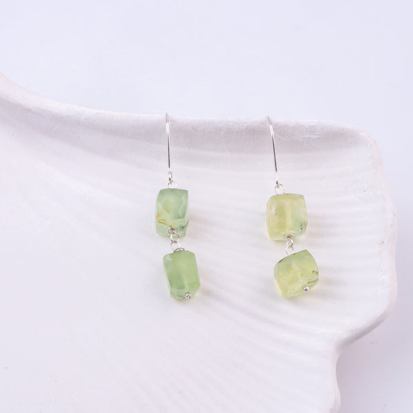 Prehnite Silver Earrings (Project Handmade)
