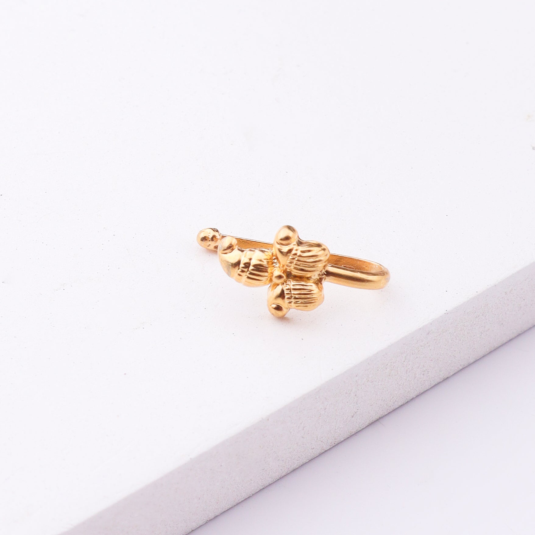 Gold Koyari Nose Pin Clip-On
