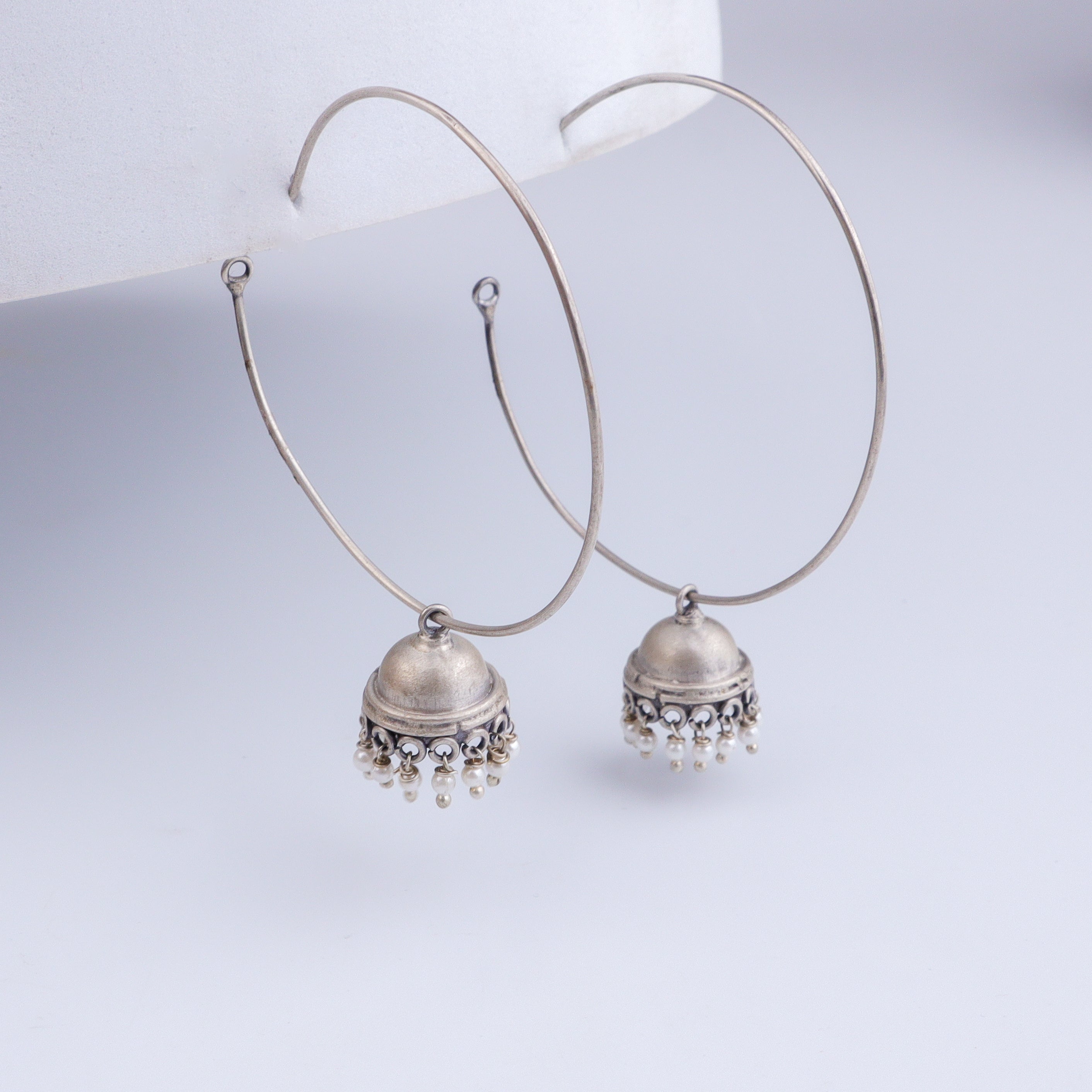 Silver Large Hoops Jhumki