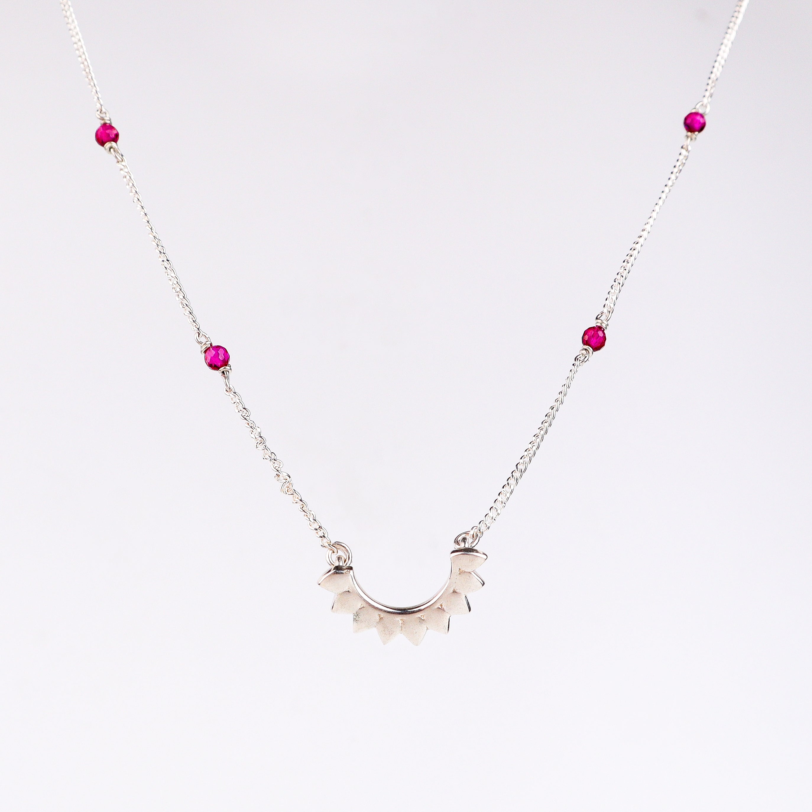 Petal Necklace with Rubies