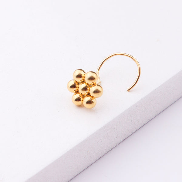 Gold Plated Grape Nose Pin Pierced