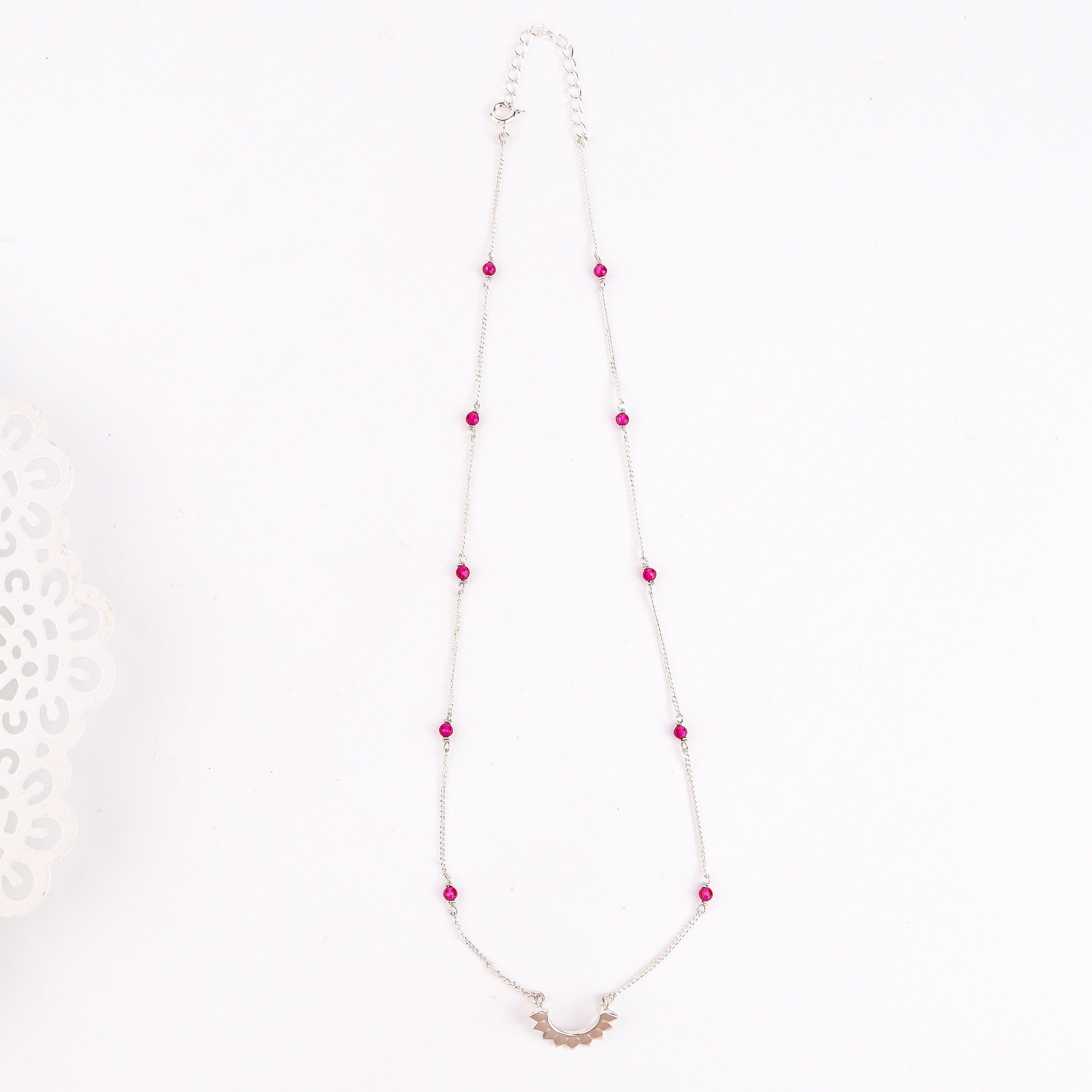 Petal Necklace with Rubies