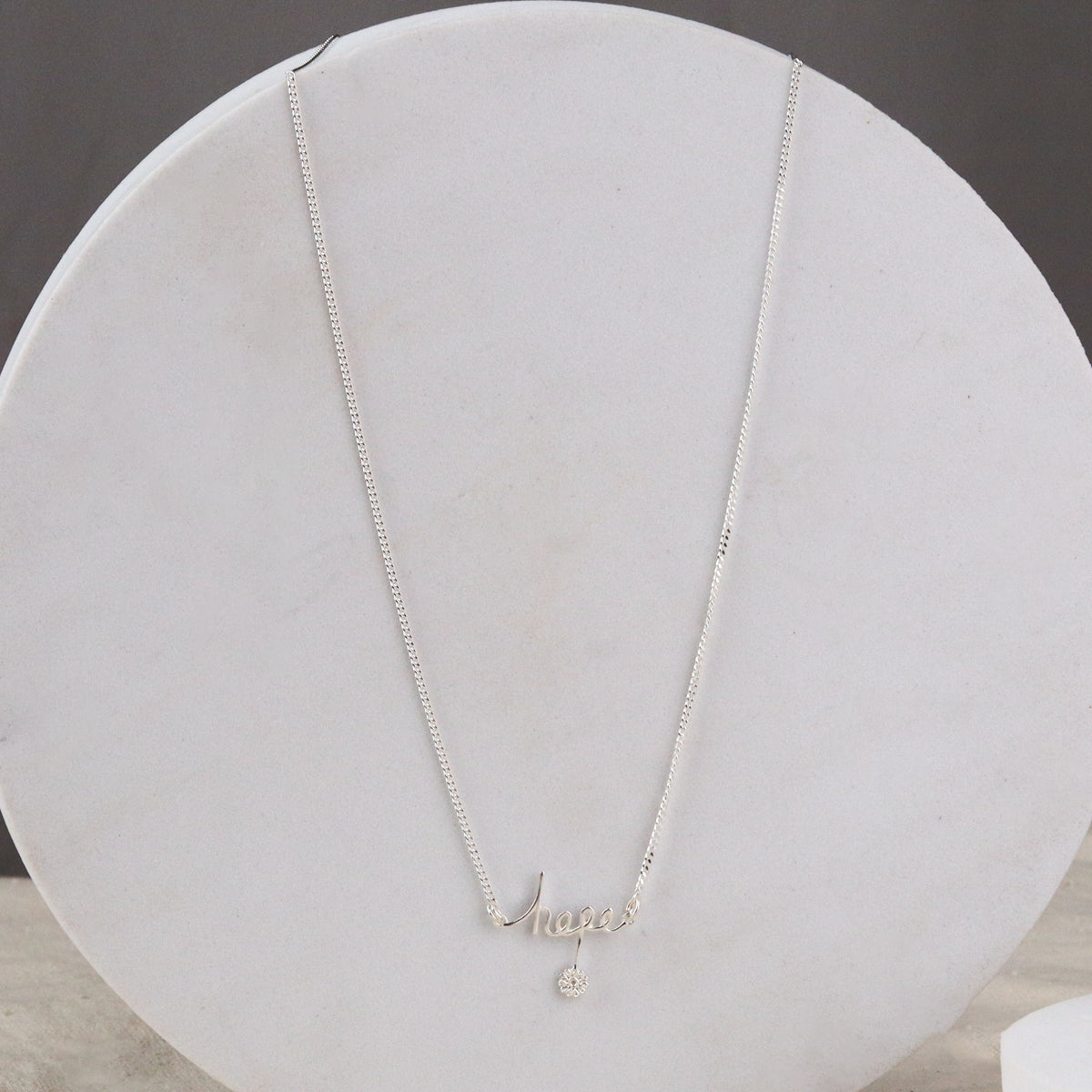 Silver Necklace with Hope Pendant
