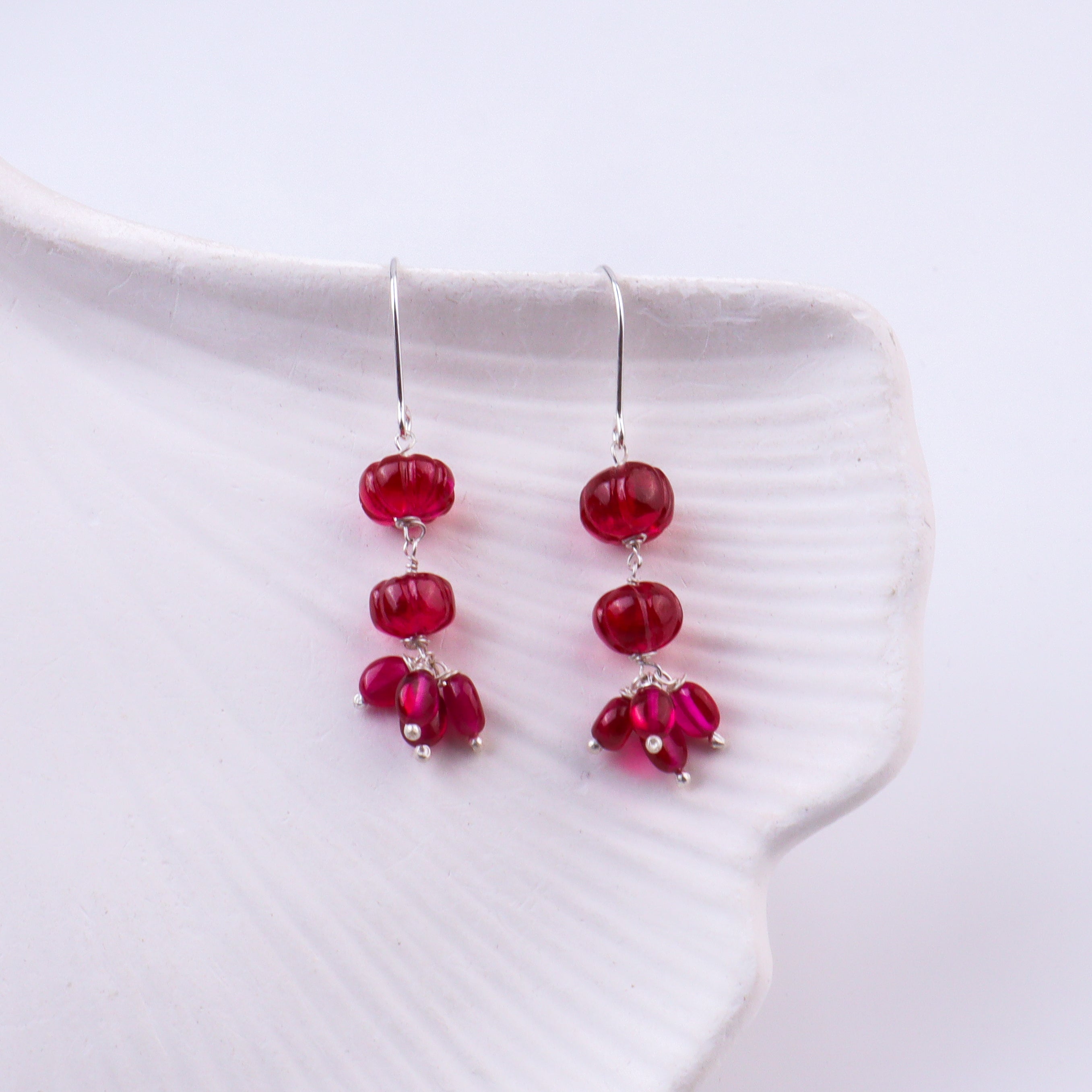 Ruby Silver Earrings (Project Handmade)
