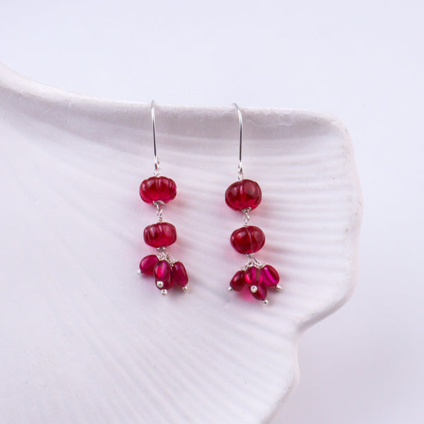 Ruby Silver Earrings (Project Handmade)