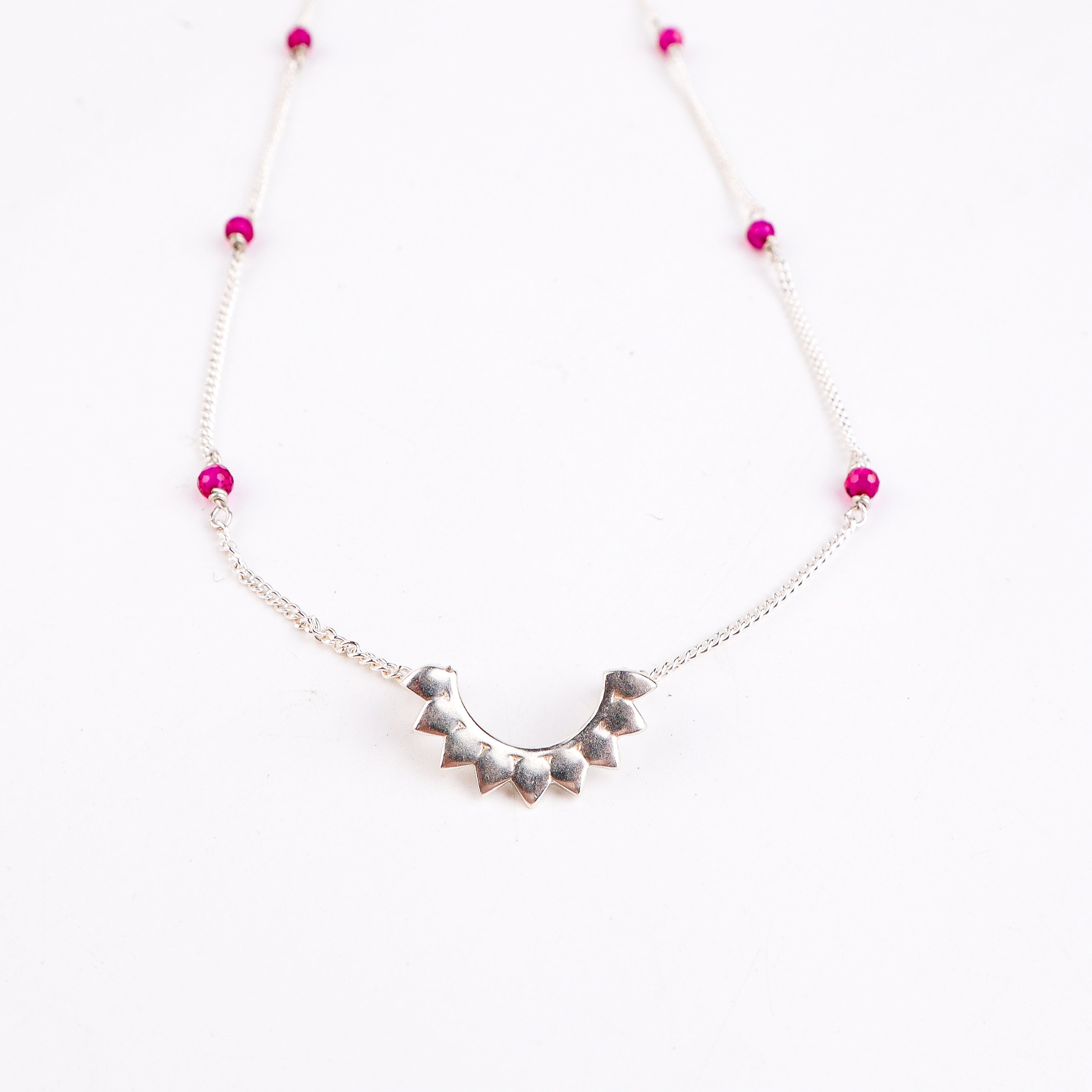 Petal Necklace with Rubies