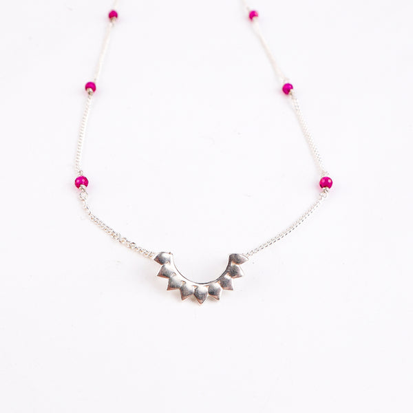 Petal Necklace with Rubies