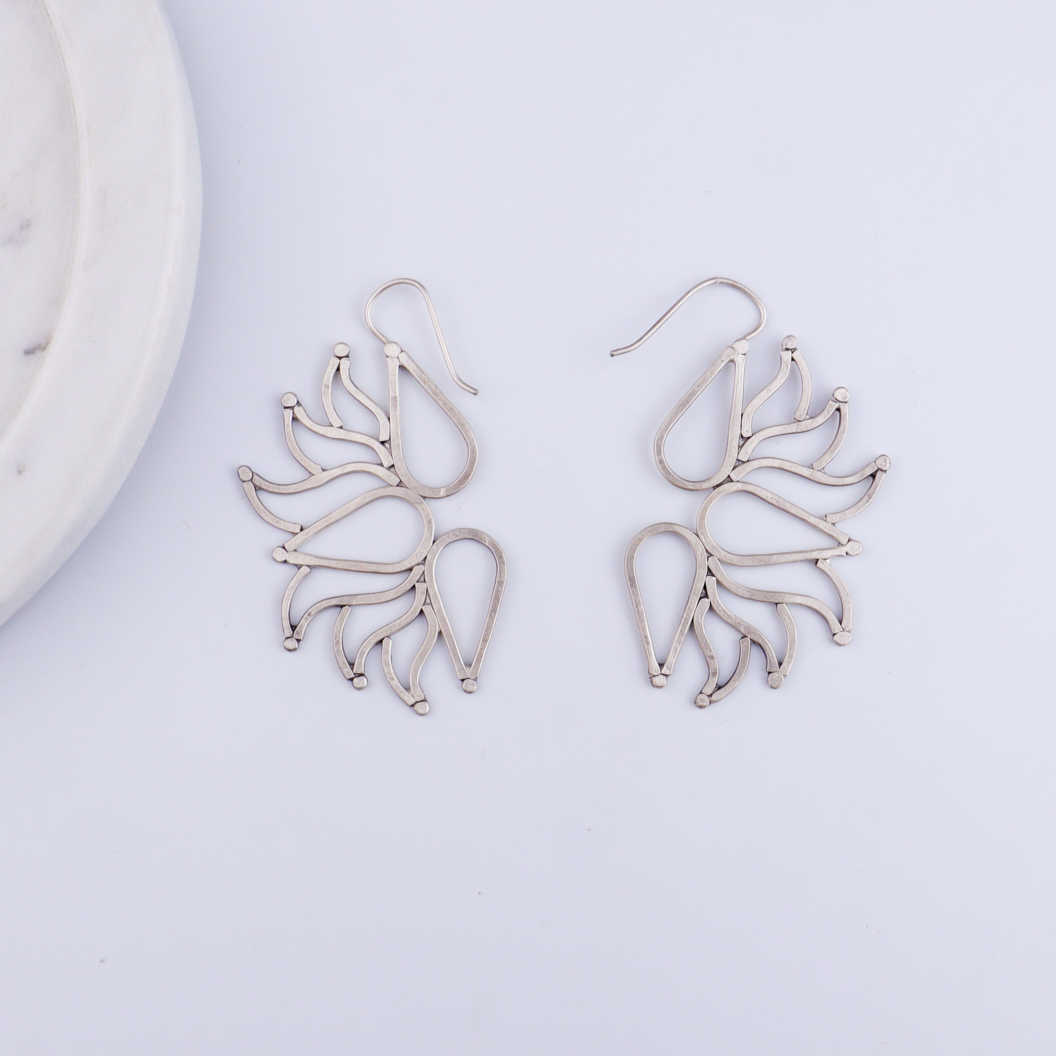 Saroj ( Lotus ) Hammered Earring
