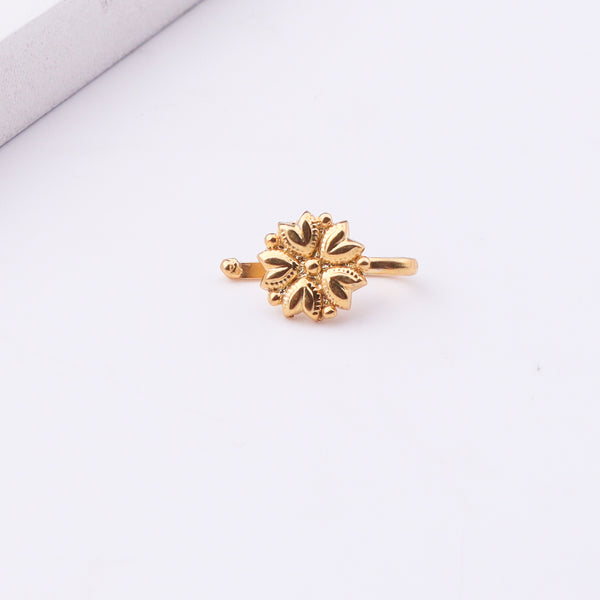 22K Gold Plated Mogra Nose Pin Jasmine Motif Jewelry
