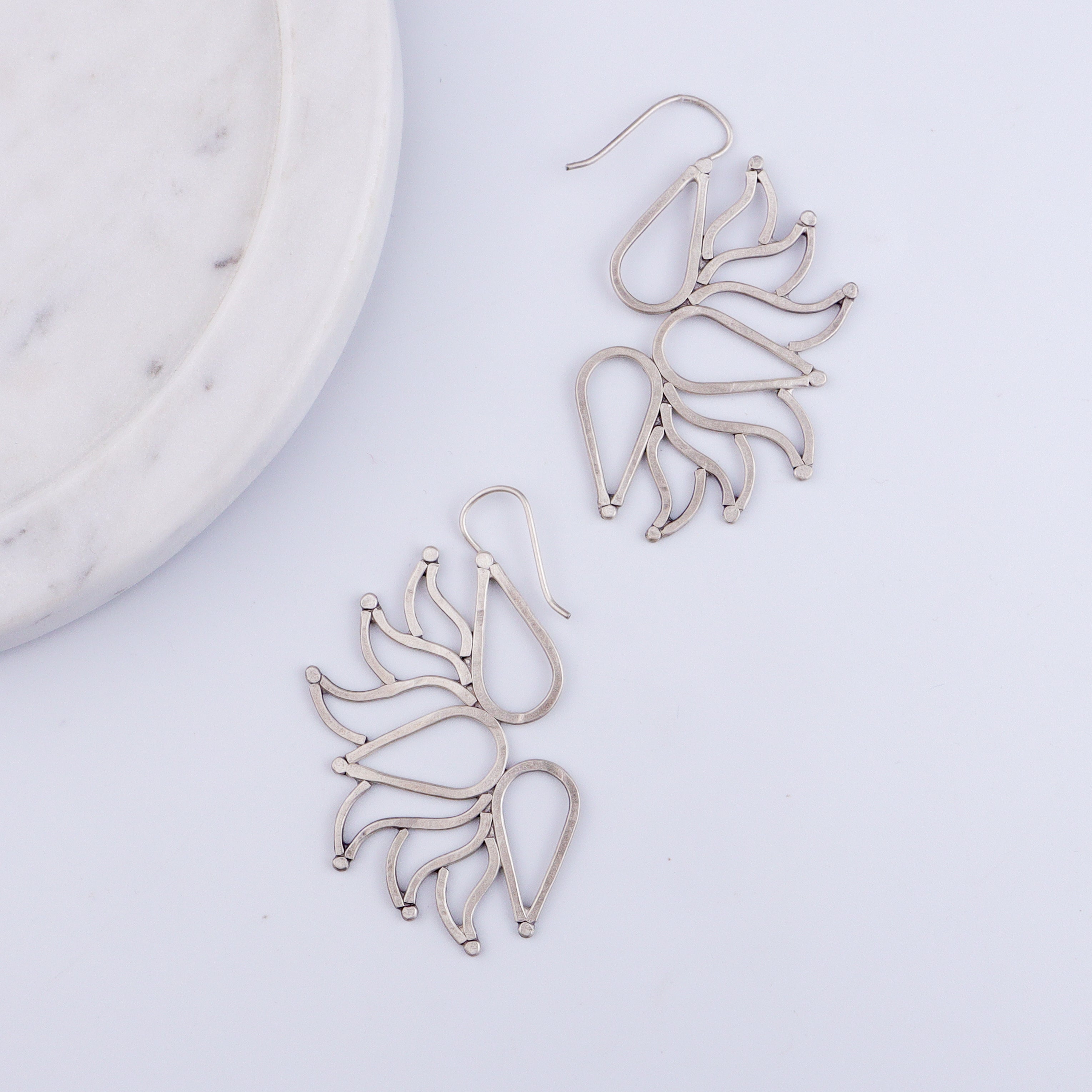 Saroj ( Lotus ) Hammered Earring