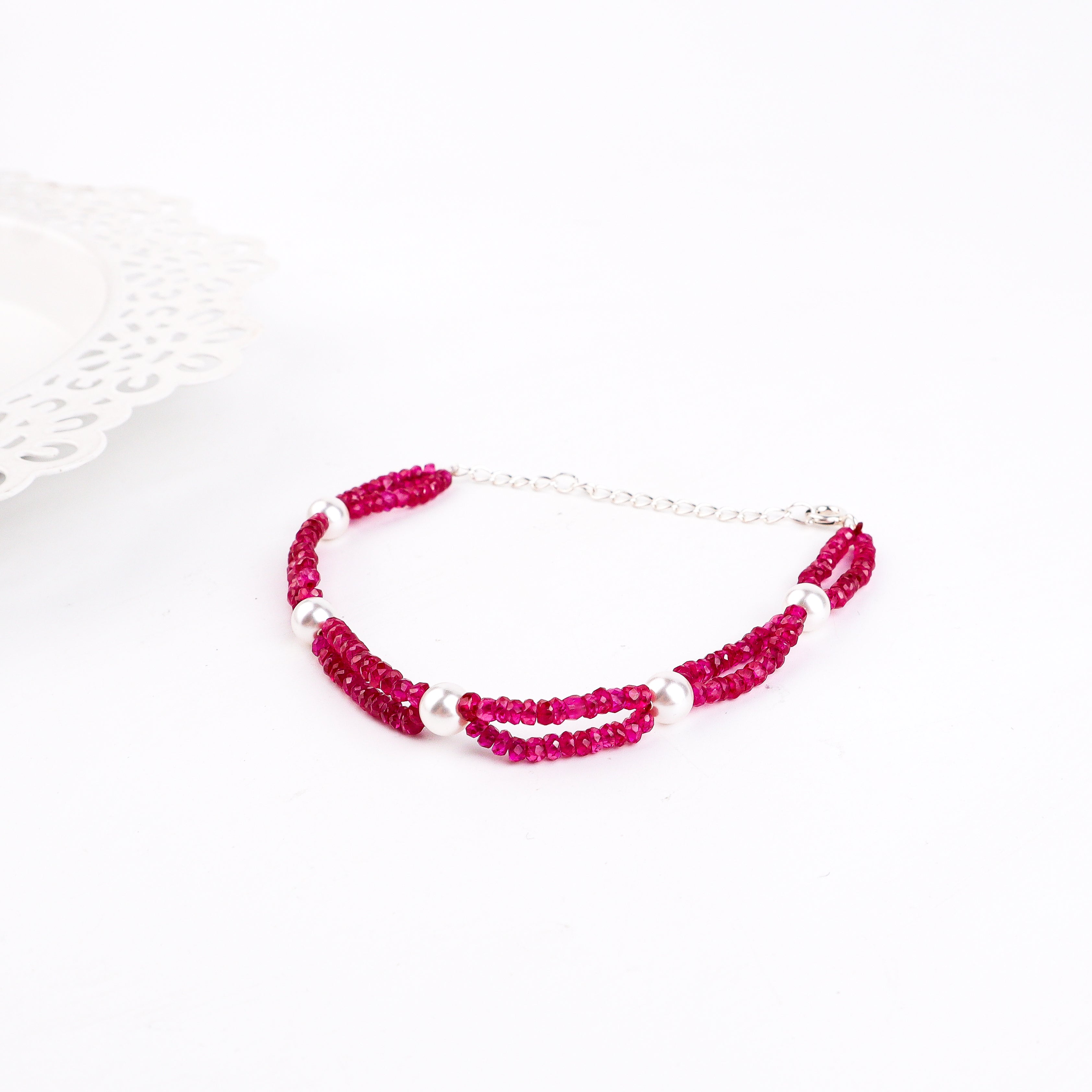 Ruby & Pearl Bracelet