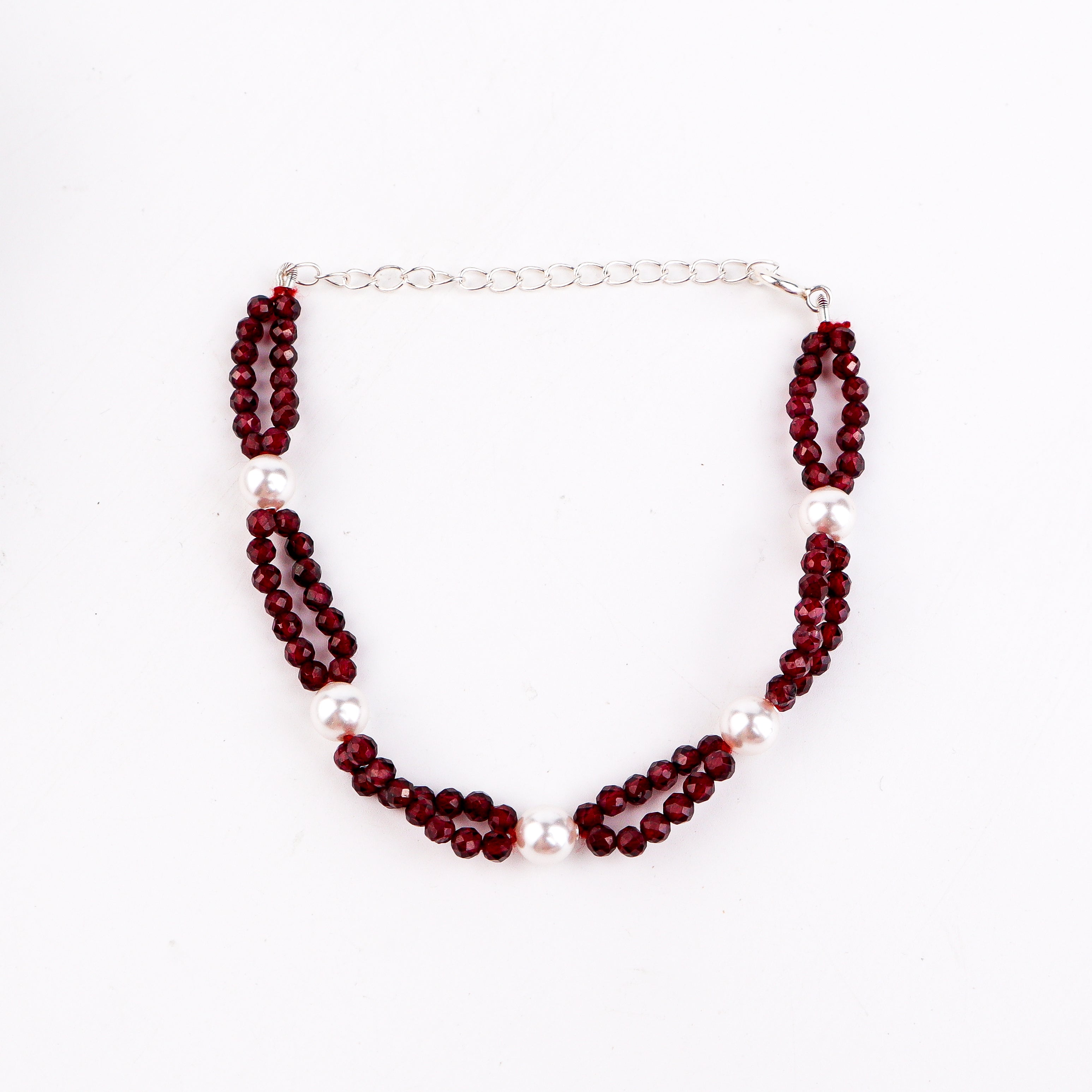 Garnet & Pearl Bracelet