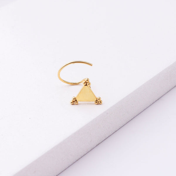 Gold triangle nose pin jewelry