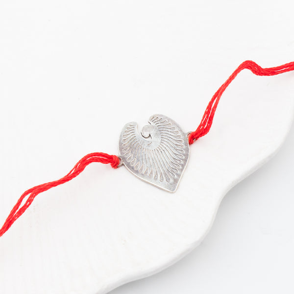 Silver Laser Cut Mayur Rakhi