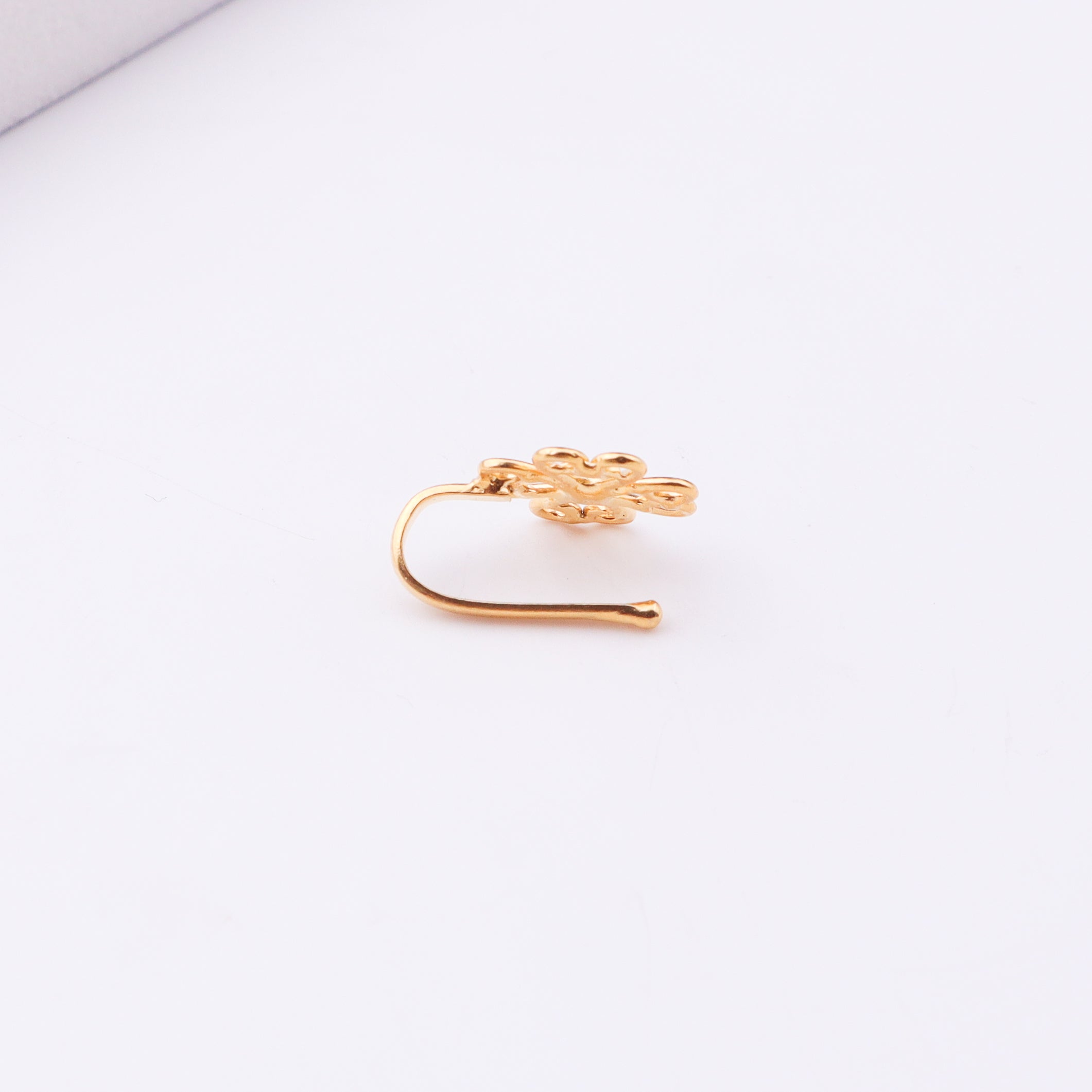Gold Plated Gopadma Nose Pin Clip-On