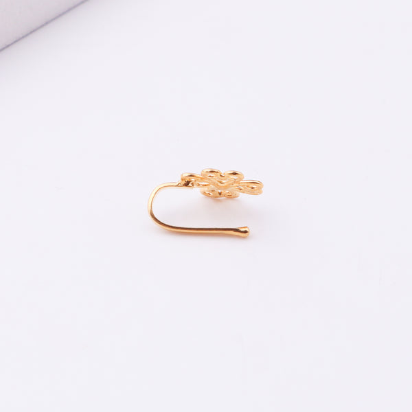 Gold Plated Gopadma Nose Pin Clip-On