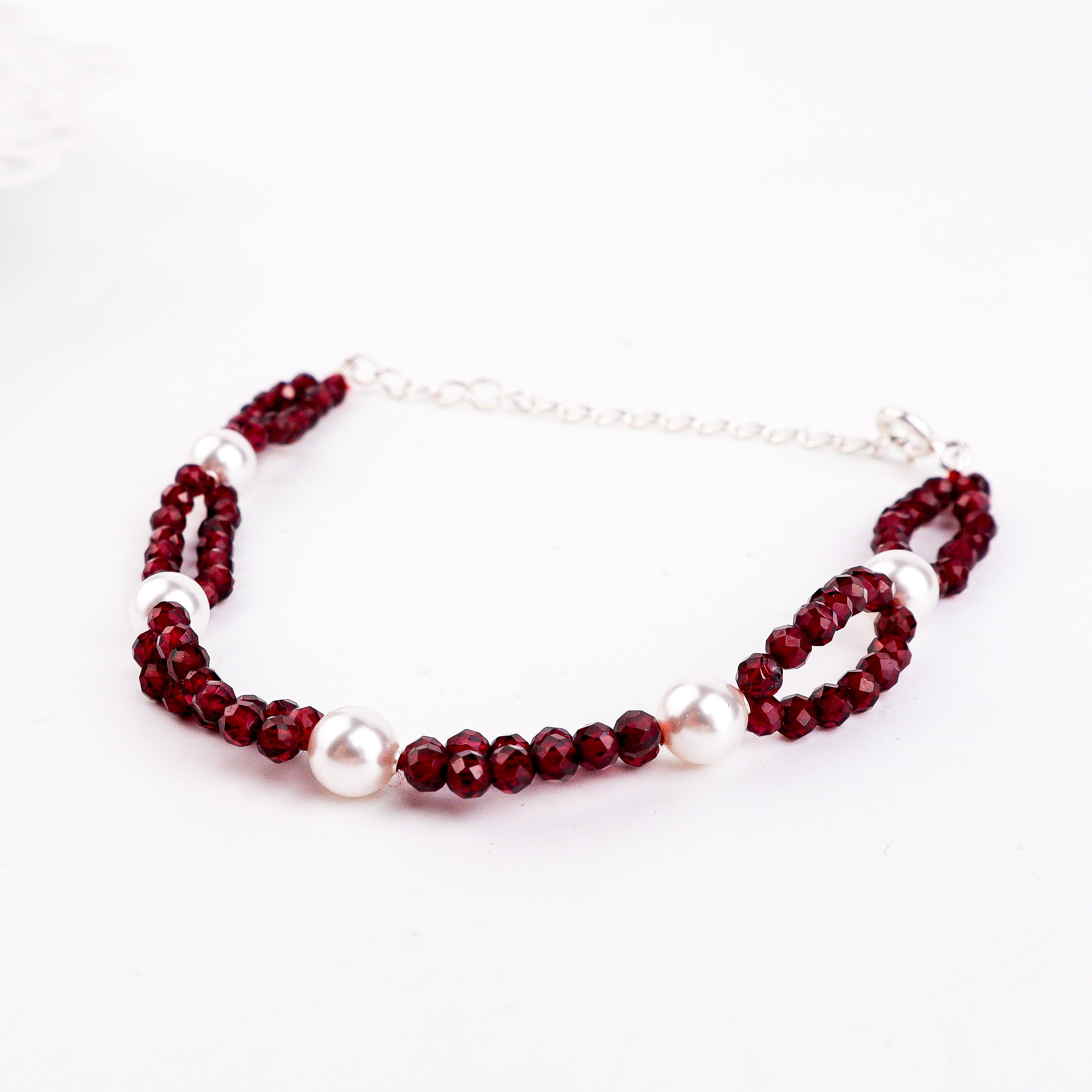 Garnet & Pearl Bracelet