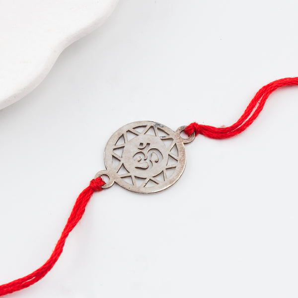 Handcrafted Silver Rakhi: Om