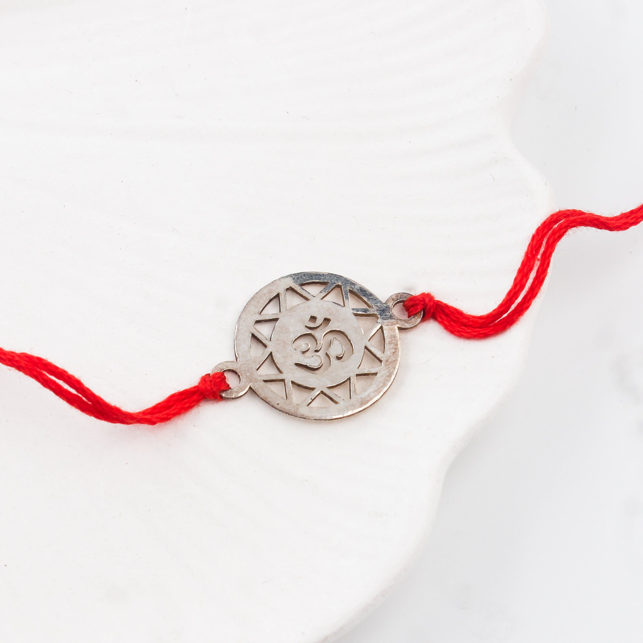Handcrafted Silver Rakhi: Om