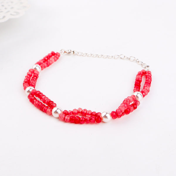 Pink Jade & Pearl Bracelet