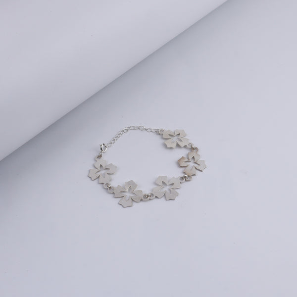 Silver Floral Multi Motif Bracelet