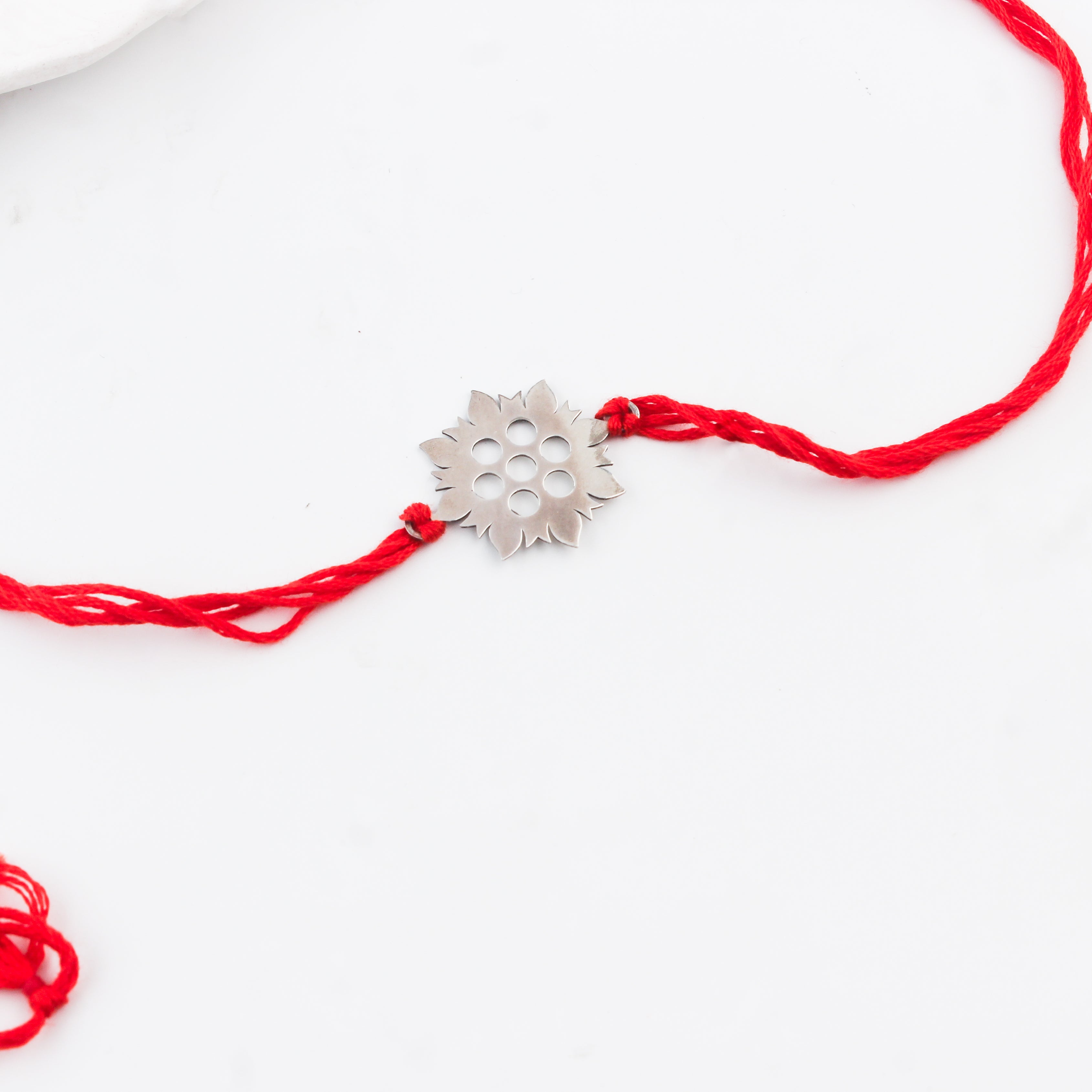 Silver Laser cut Rakhi