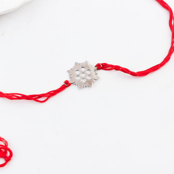 Silver Laser cut Rakhi
